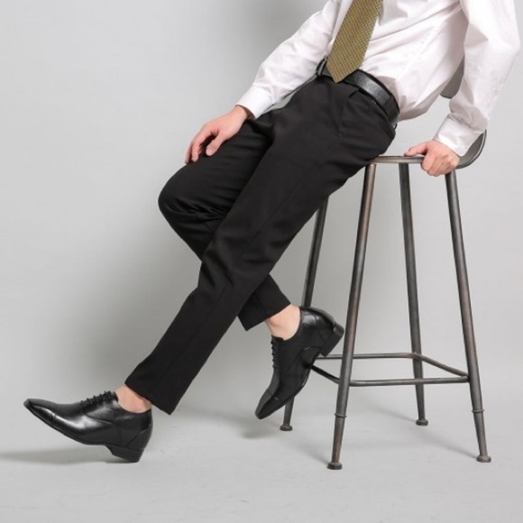 Chamaripa Formal Dress Men’s Derby Oxford Elevator Elegant Shoes Black Size 42 - Picture 1 of 9